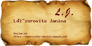 Lázorovits Janina névjegykártya